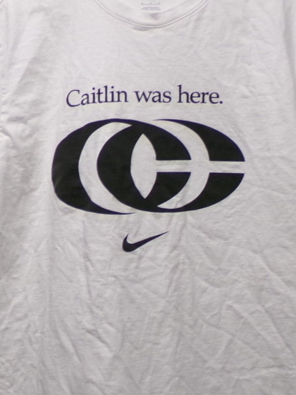 Nike x Caitlin Clark Was Here T Shirt XL White Swoosh Indiana Fever WNBA Game - Picture 4 of 4